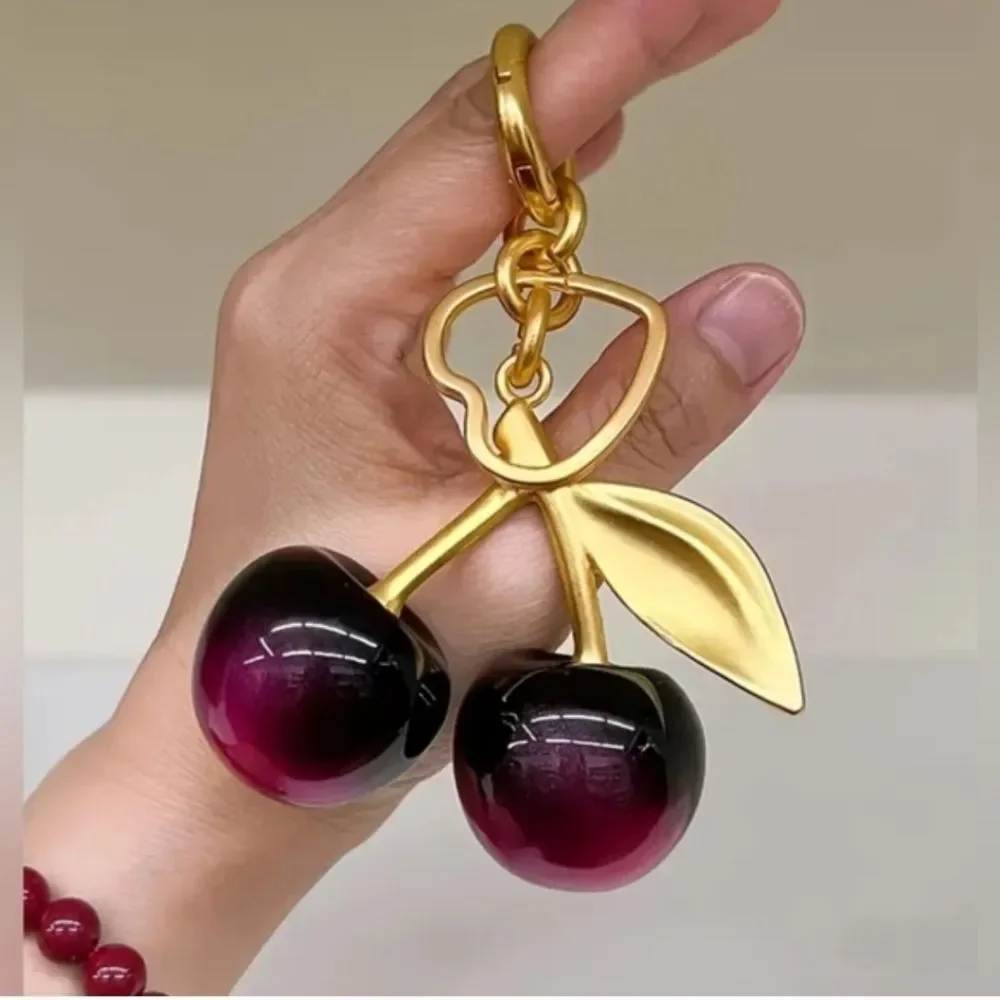 Iridescent Cherry Keychain